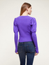 Ribbed cardigan with puff sleeves image number 1