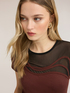 Two-tone t-shirt with embroidery image number 3