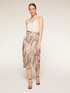 Animal-print patterned satin wraparound skirt image number 3