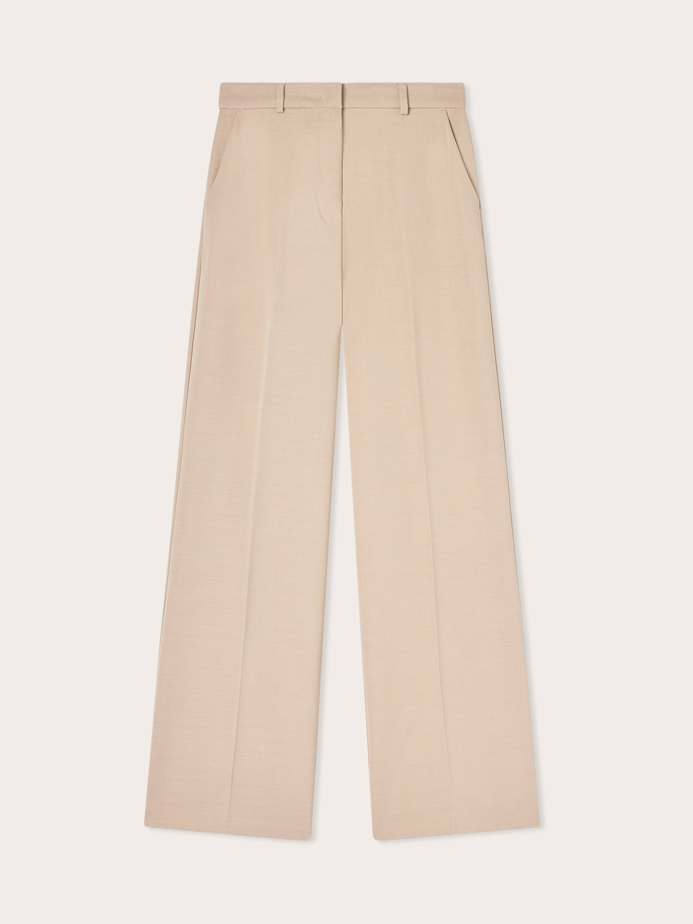 High-waisted palazzo pants with pleat image number 4