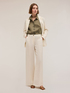 Wide leg linen blend trousers image number 0