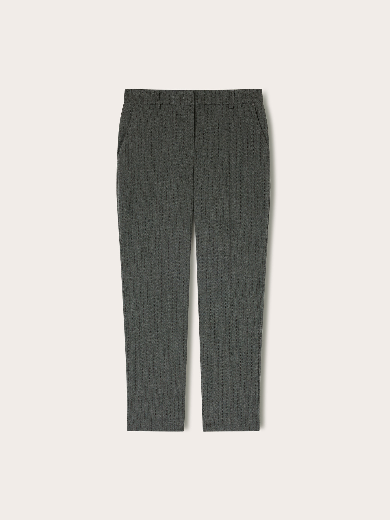 Pantalon slim &agrave; rayures tennis teint dans la masse image number 4