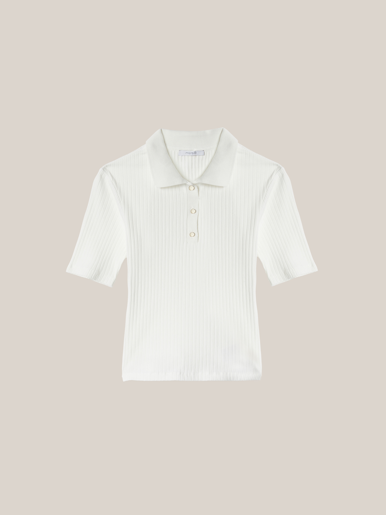 Ribbed jersey polo shirt