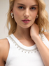Tank top con frange crystal image number 0