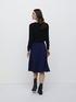 Mid-length pleated skirt with houndstooth pattern image number 1
