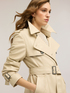 Short double-breasted trench coat with belt image number 3