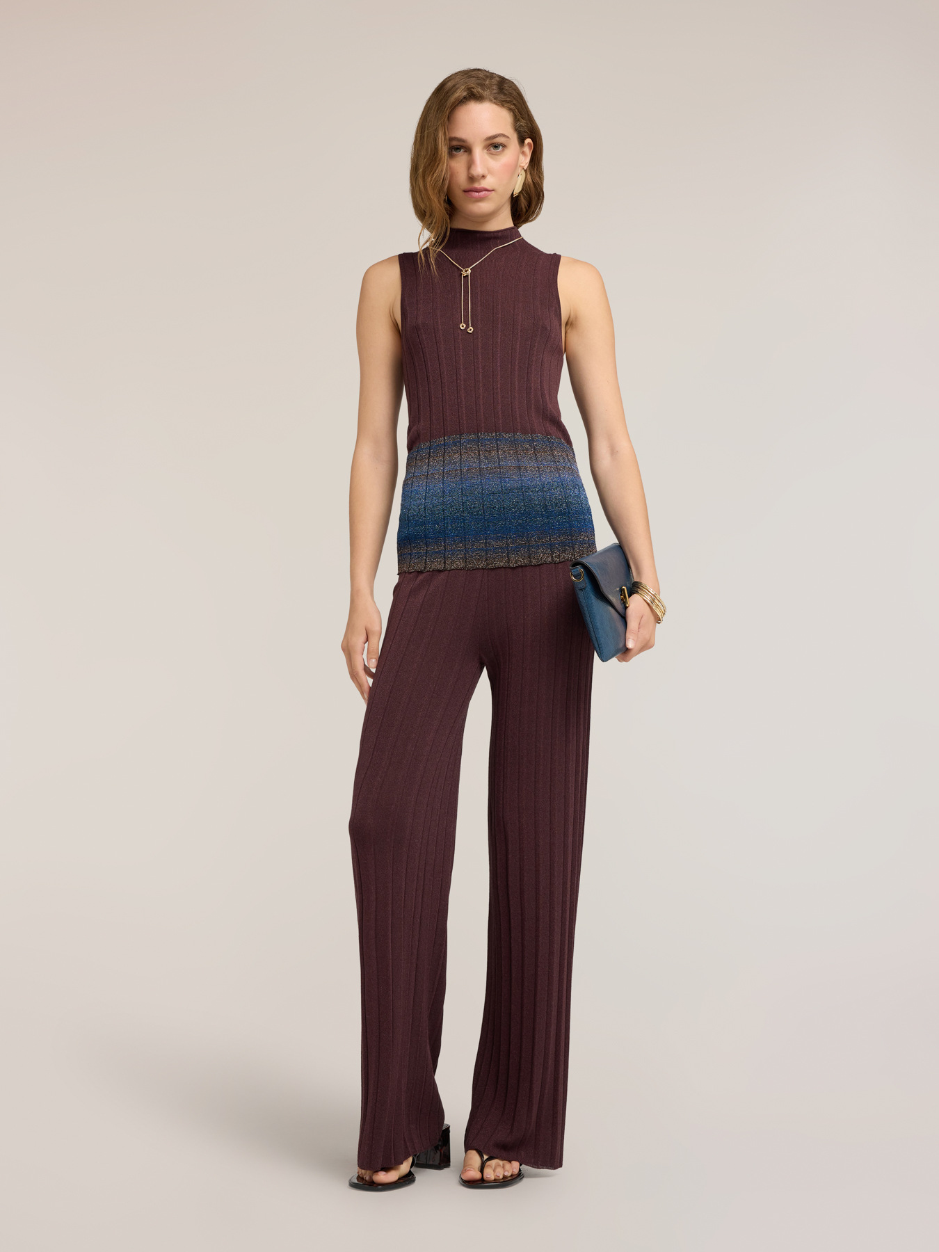 Strickpullover mit Rollkragen und Lurex-Saum image number 3