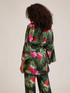 Jachetă kimono din satin cu imprimeu junglă image number 1