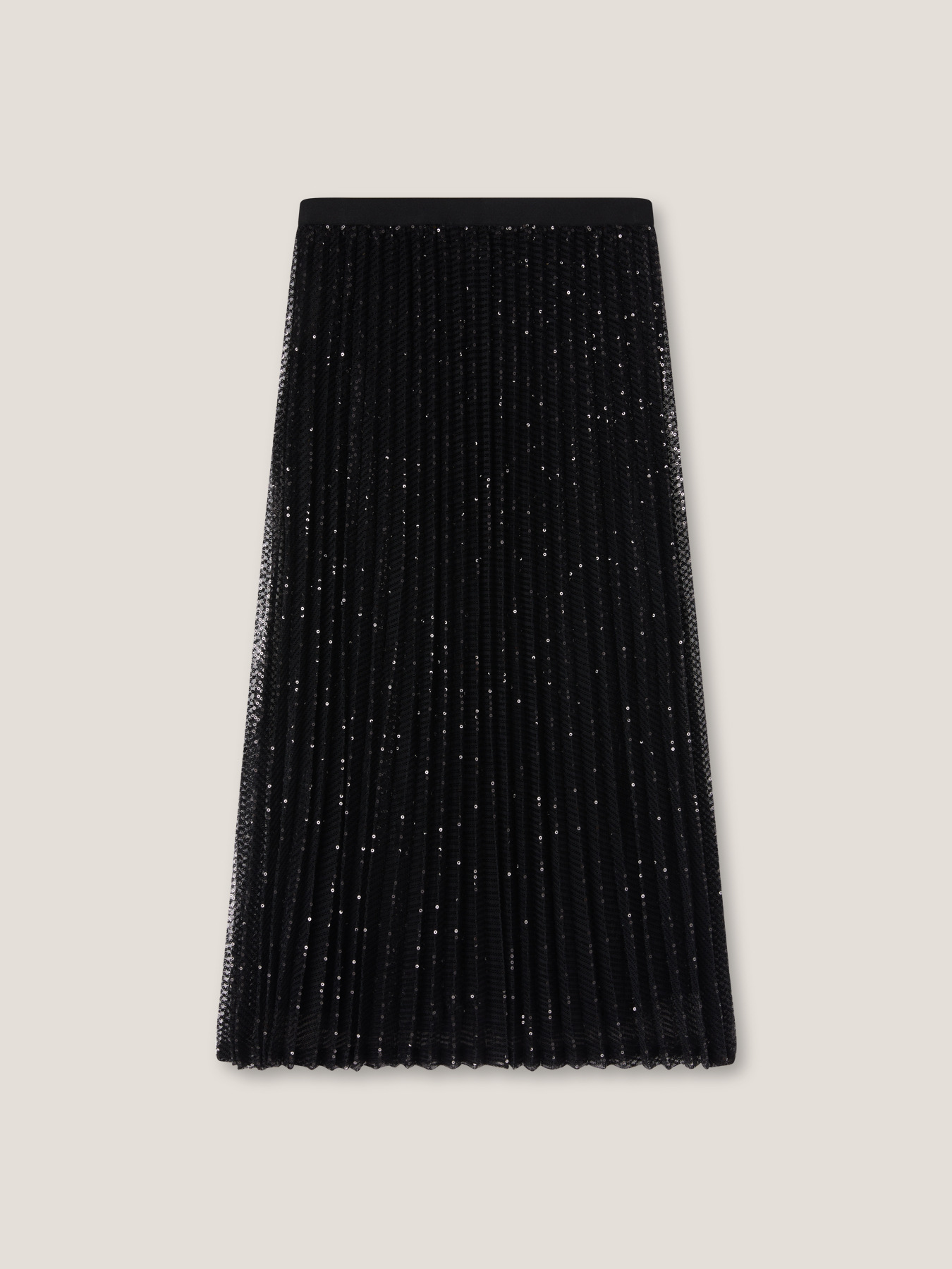 Pleated midi skirt with sequins image number 3