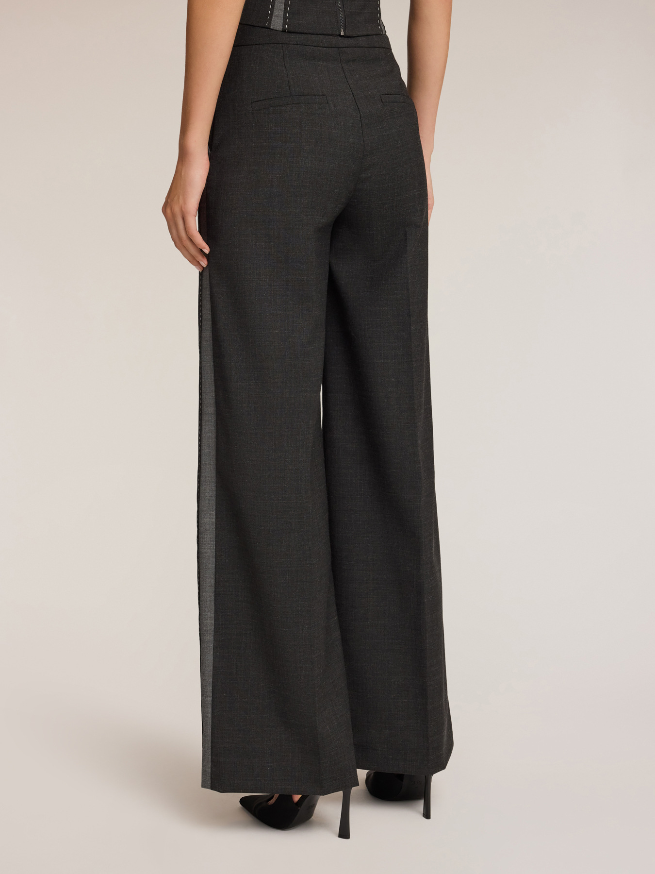Palazzo pants with side stripe image number 1