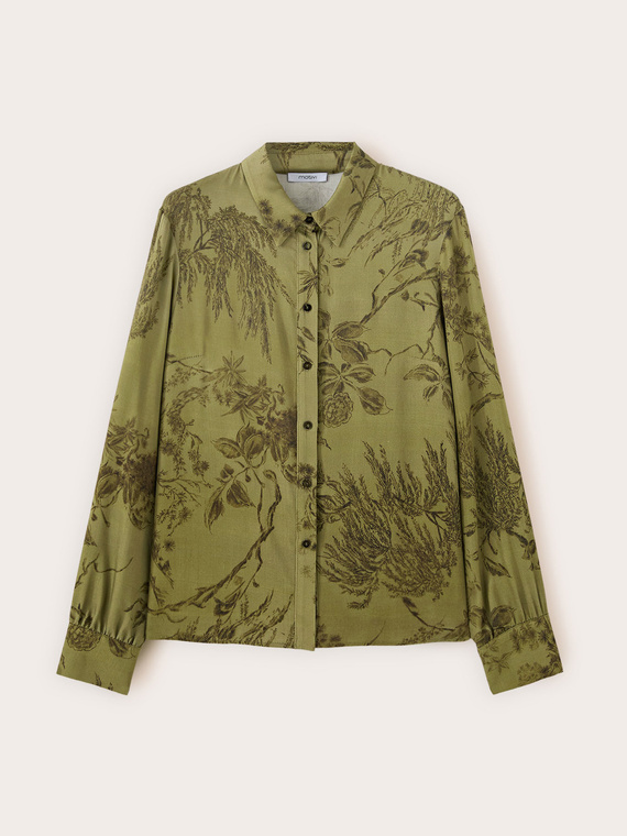 Satin shirt with print