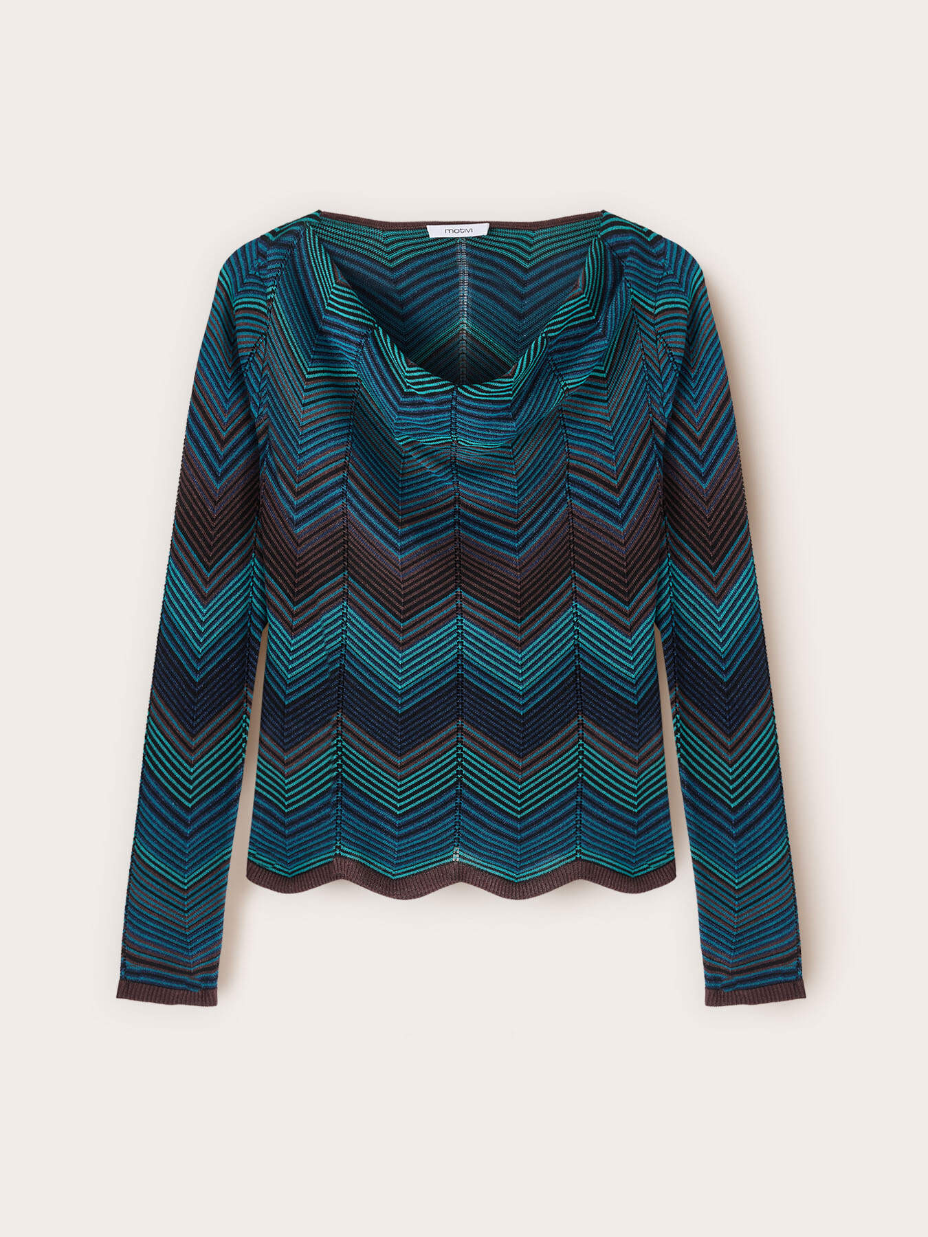 Pull jacquard en viscose m&eacute;lang&eacute;e lurex image number 4