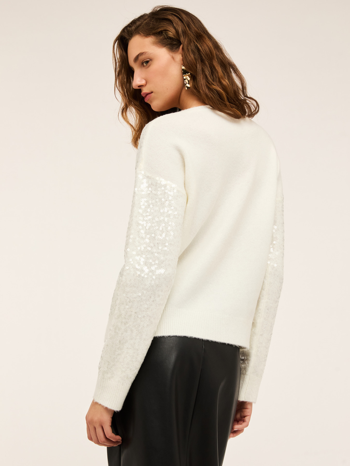 Cardigan aus Wollmischgewebe, mit all-over Pailetten-Besatz image number 1