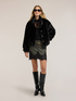 Checked miniskirt with lace flounce image number 0