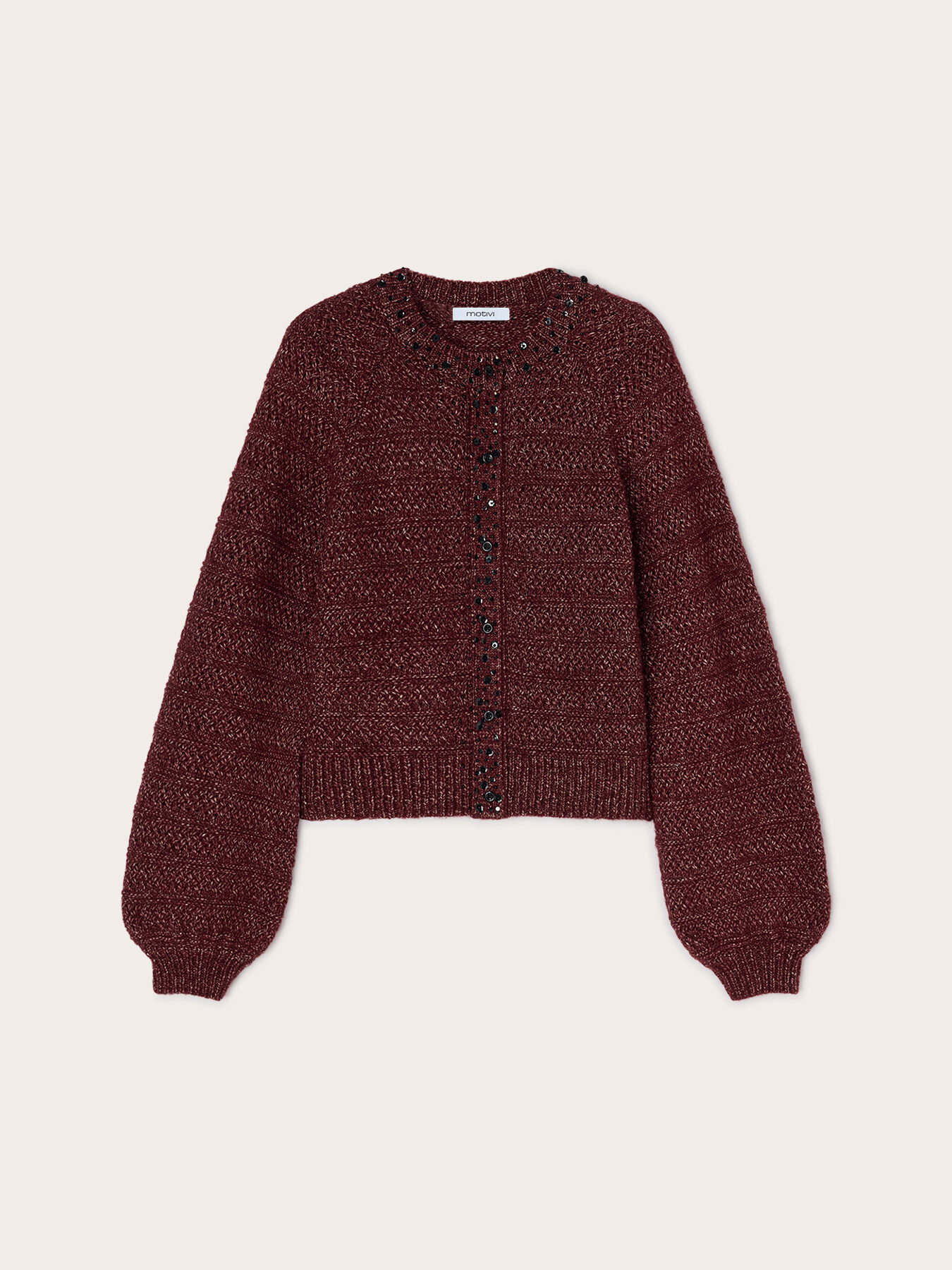 Cardigan aus Lurex-Strickware mit Schmuckapplikationen image number 0