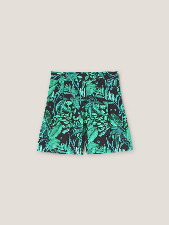 Shorts in viscosa fantasia jungle