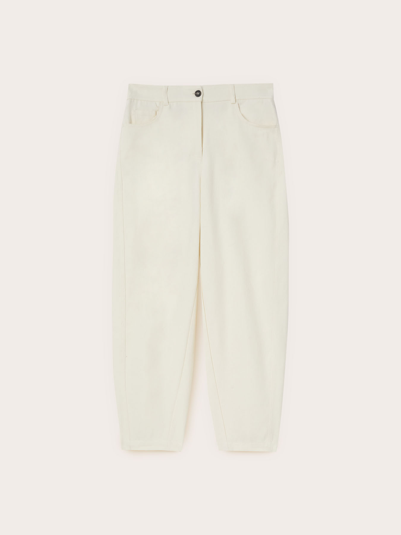 Cropped barrel leg pants in cotton drill image number 4