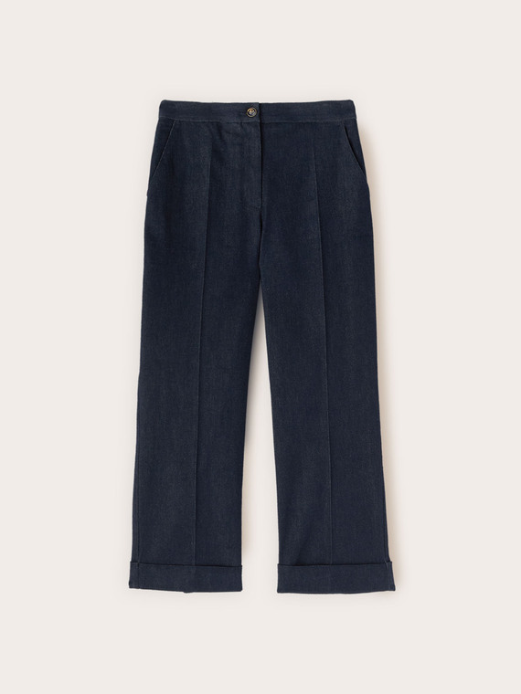 Jeans cropped con dobladillo