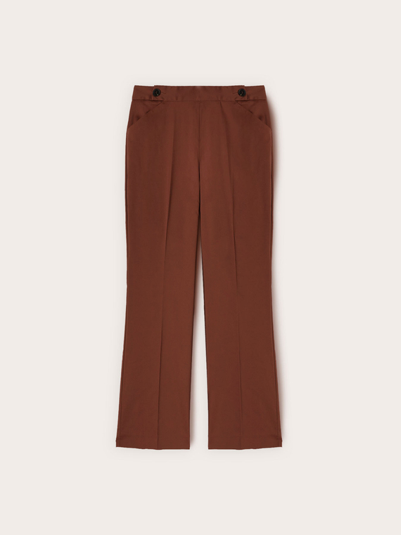 Kick flare trousers in technical cotton