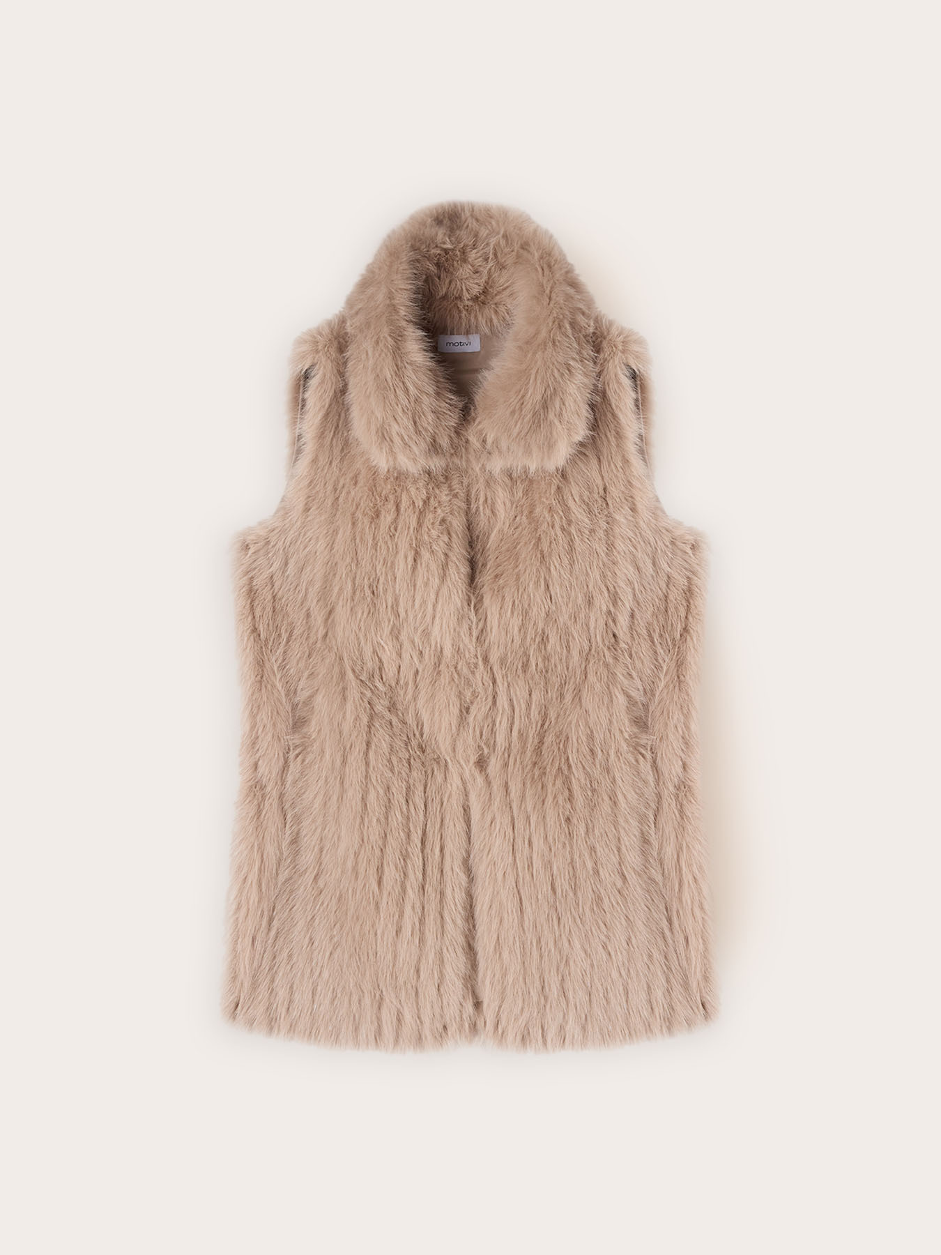 Teddy-effect vest with wide collar image number 4