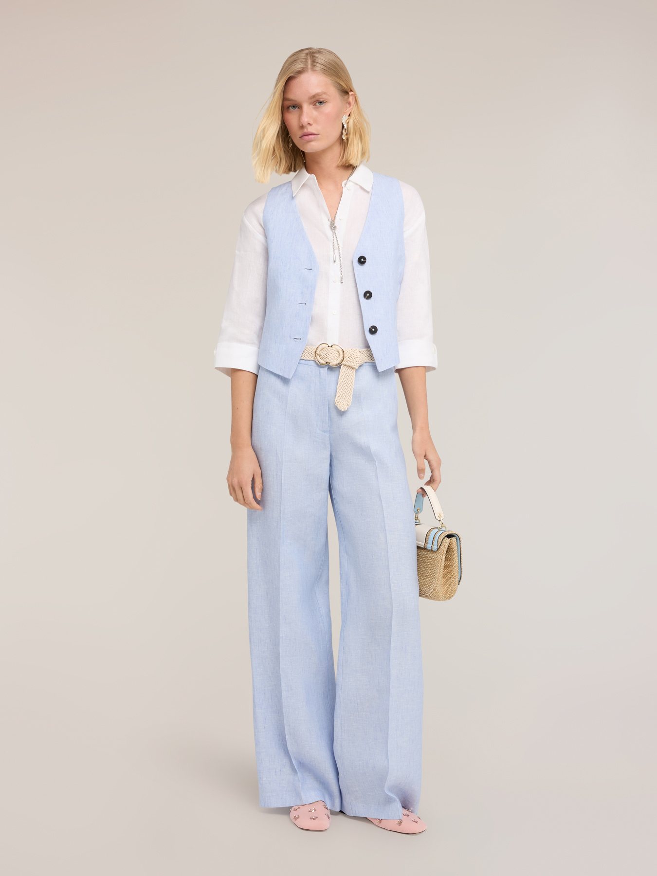 Linen palazzo pants image number 0