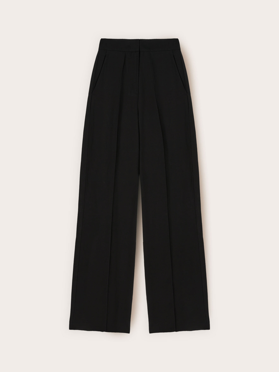 Wide-leg trousers in linen blend