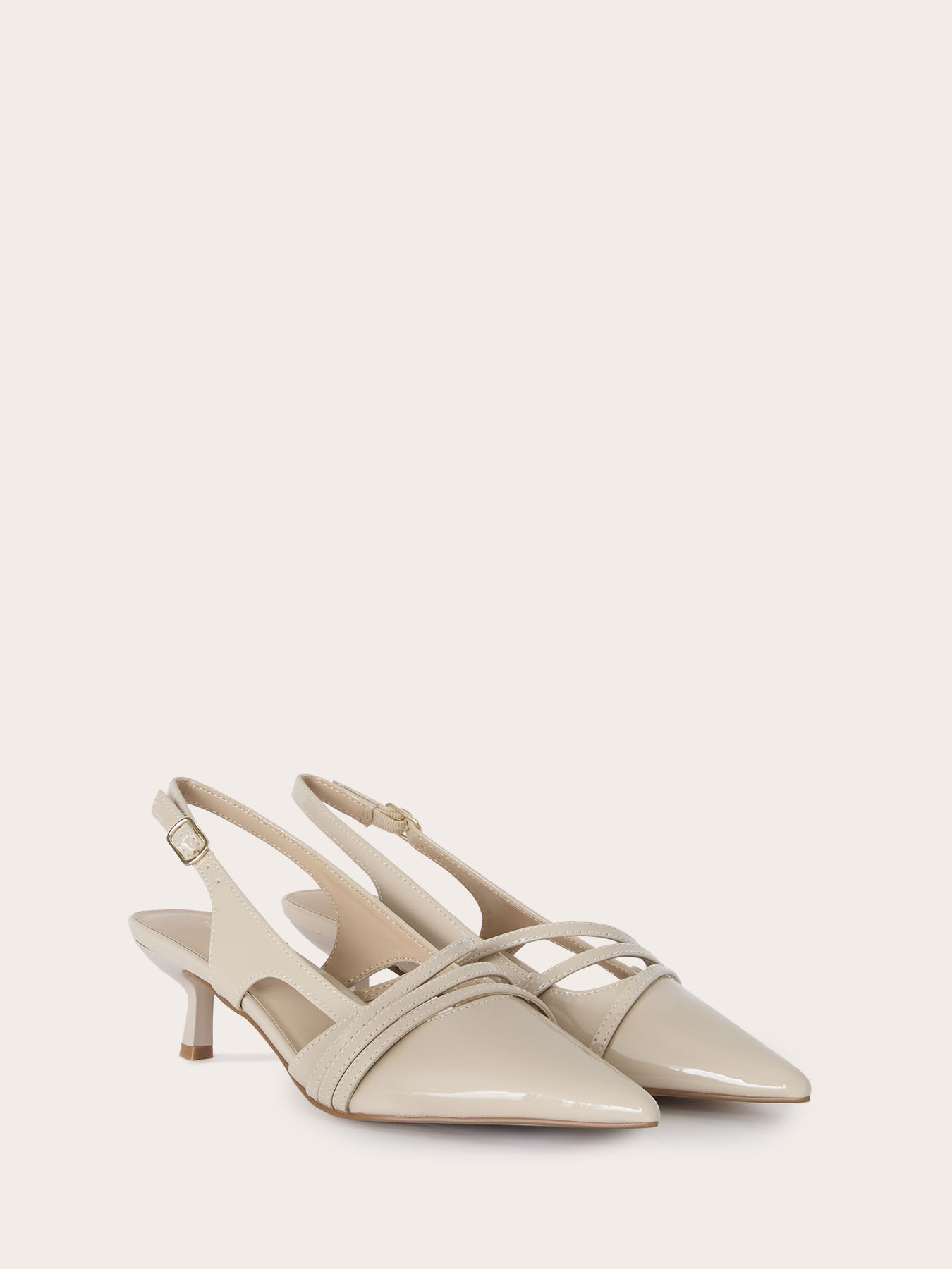 Slingback pumps with straps and kitten heel image number 2