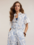 Camicia in cotone con ricamo floreale image number 0
