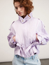 Short wind jacket with drawstring at the waist image number 3