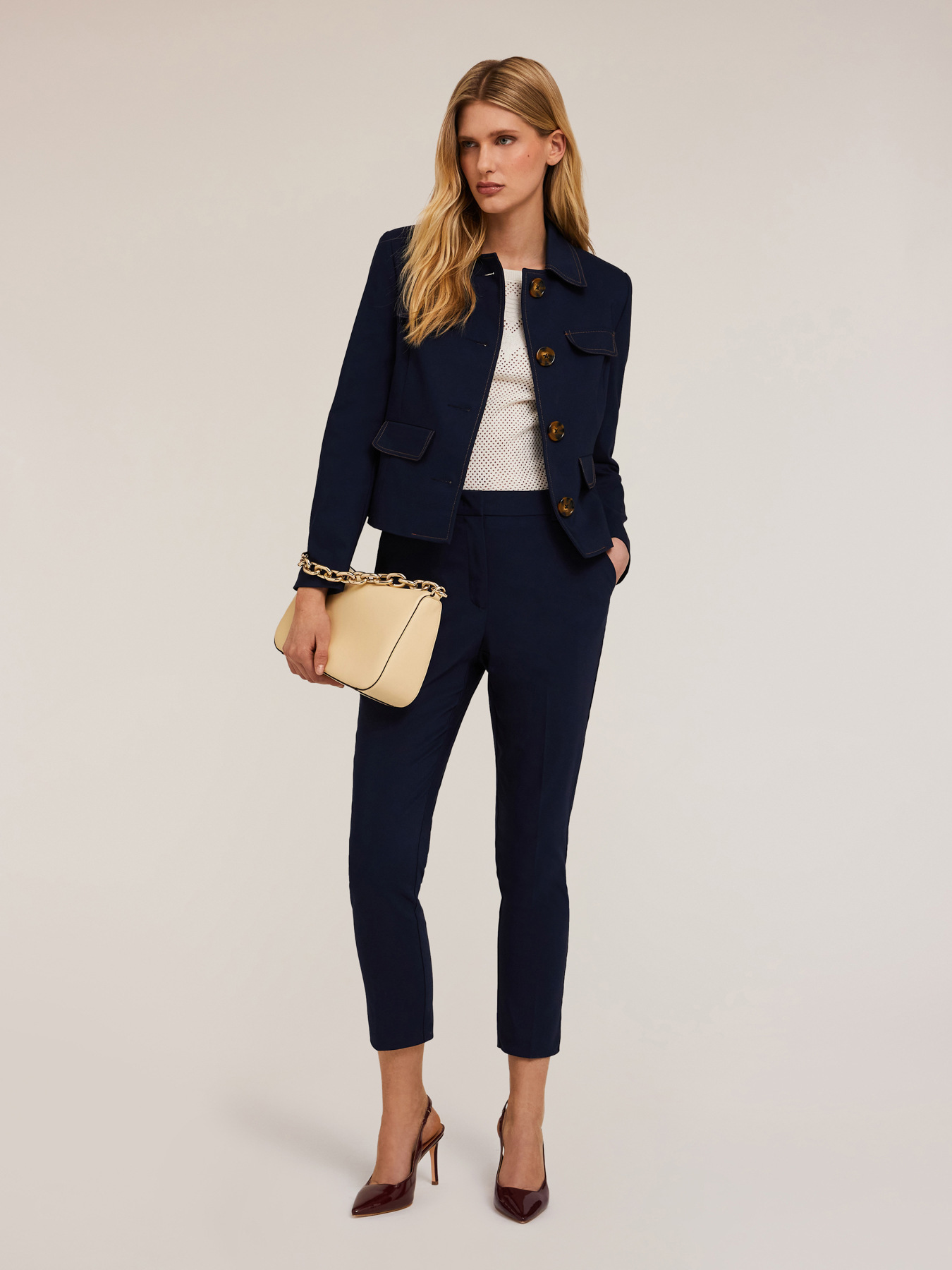 Regular fit trousers in technical fabric image number 2