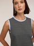 Check-print dress with contrast trim image number 3