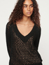 Wool blend sweater with openwork image number 0
