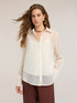 Organza shirt with floral embroidery image number 0