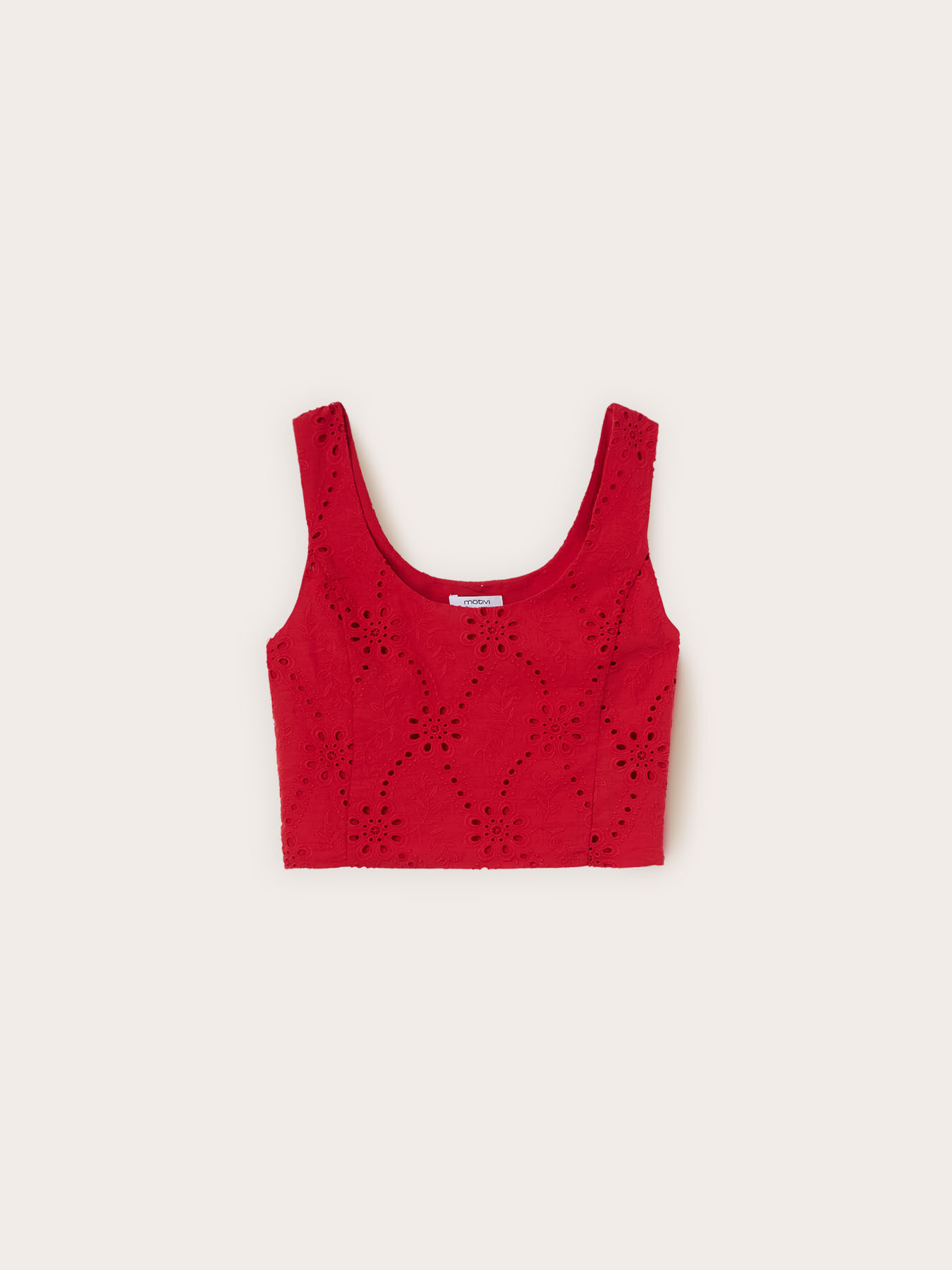 Crop top in broderie anglaise image number 4