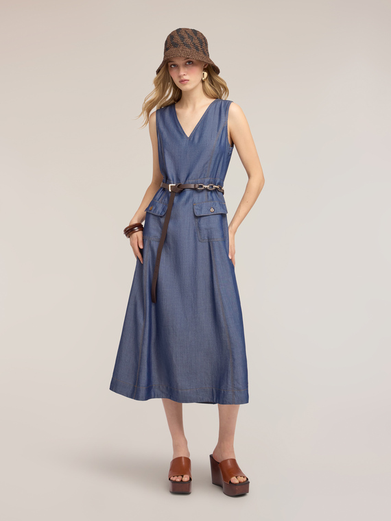 Robe ligne A en denim lyocell