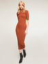 Rib knit midi dress with cut-out image number 0