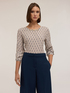 Bluse mit geometrischem Muster und Steinbesatz image number 2