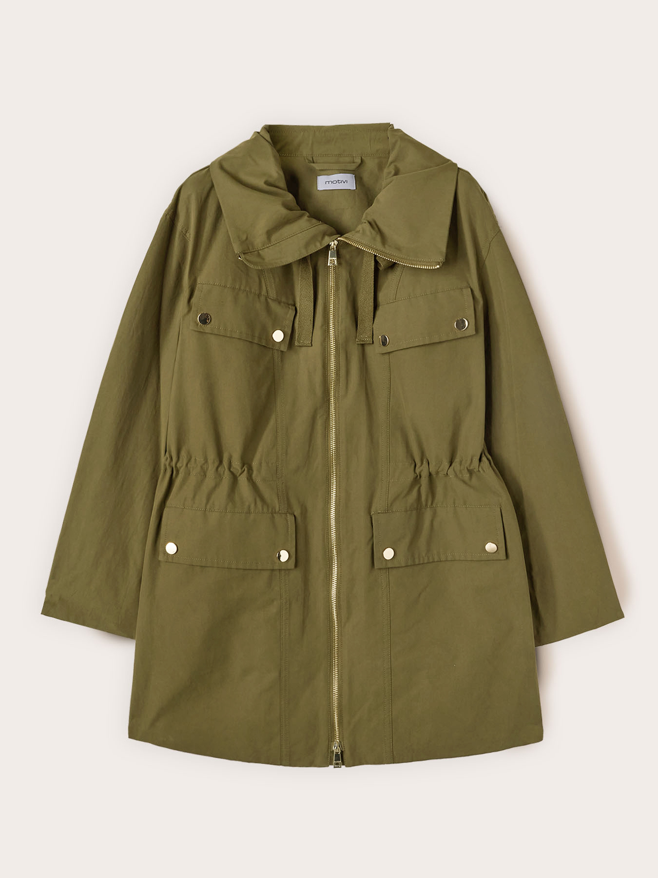 Parka con cord&oacute;n ajustable mezcla de algod&oacute;n image number 4