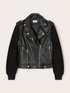 Biker jacket with knit sleeves image number 5