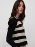 Striped sweater with voluminous sleeves image number 0