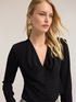 Cr&ecirc;pe de chine shirt with covered buttons image number 3