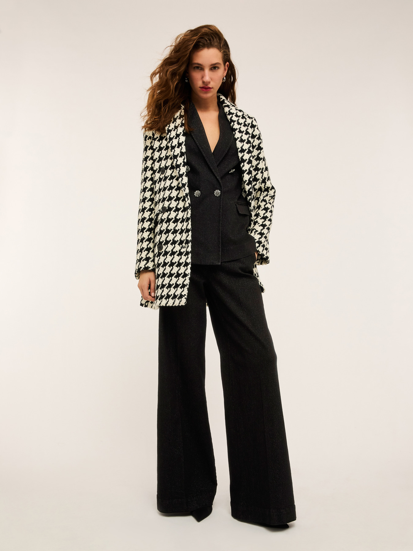 Lurex blend palazzo jeans image number 2