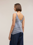 Striped lurex blend knit top image number 1