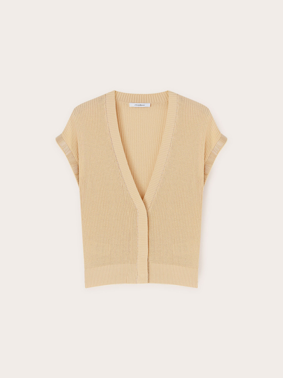 Cardigan en coton avec des paillettes brod&eacute;es