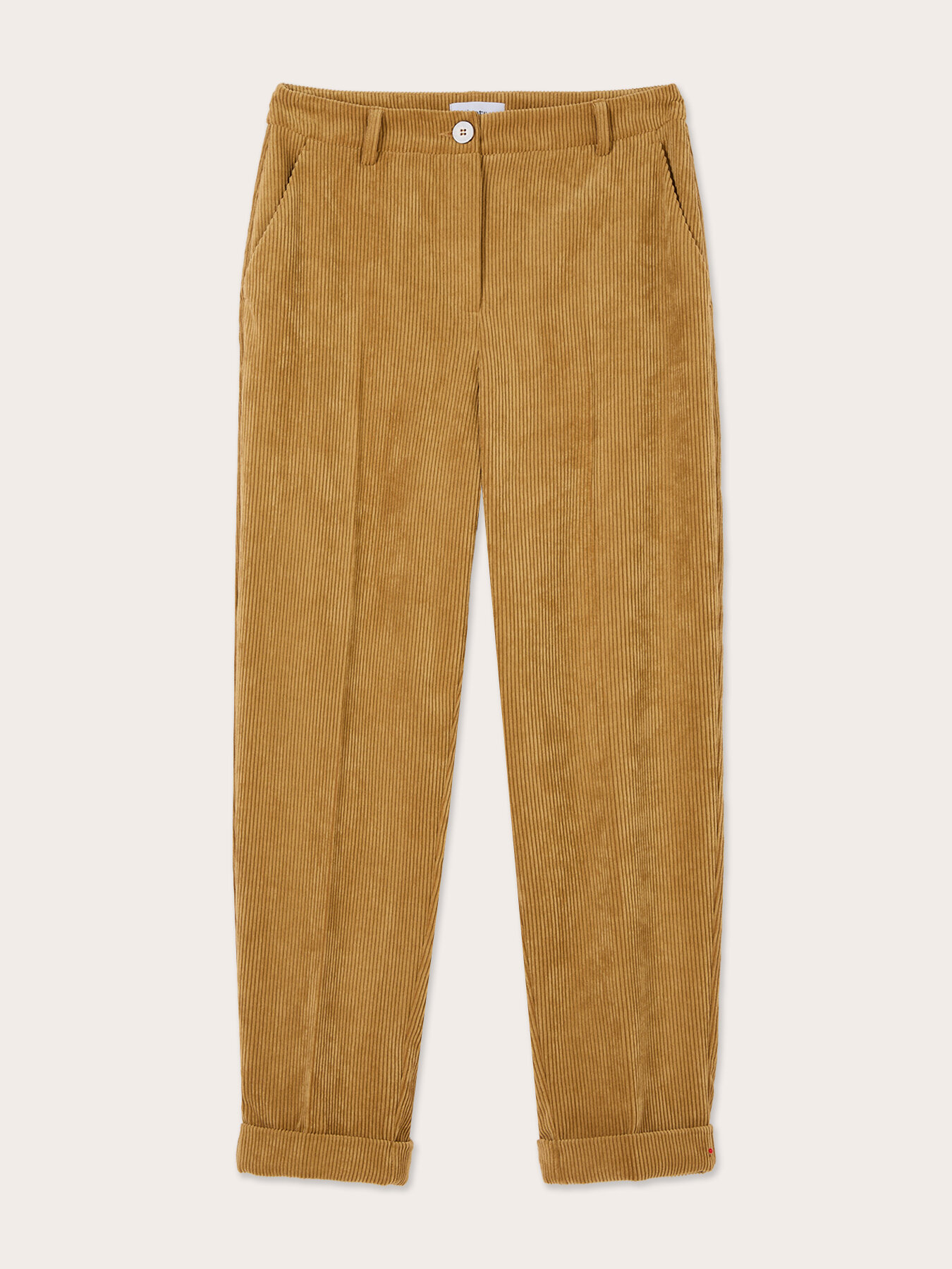 Pantalon &agrave; revers en velours c&ocirc;tel&eacute; image number 4