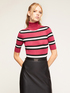 Striped lurex turtleneck sweater image number 0