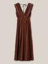Long pleated lurex jersey dress image number 3