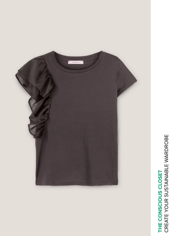 T-shirt with oversized ruching