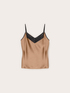 Satin top with tulle trim image number 4