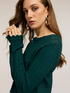 Short lace-effect knit cardigan image number 2